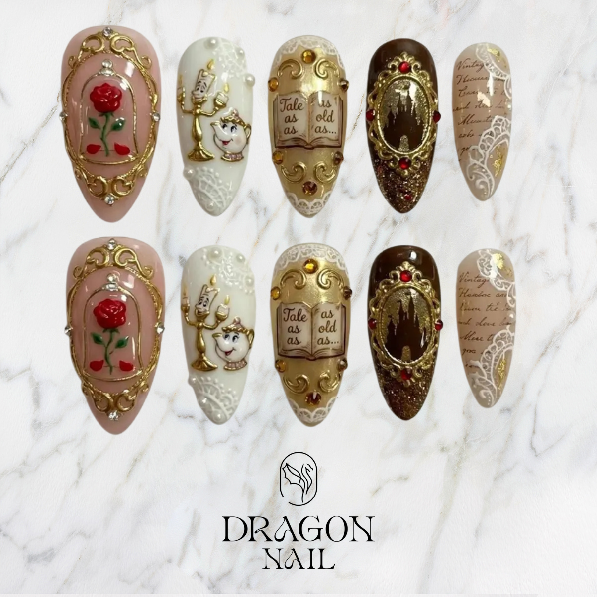 Fairytale Rose Gold Elegant Luxury Press On Nails