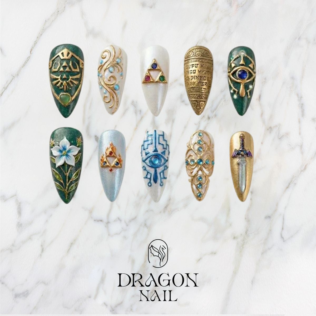 Mystic Heroic Symbol Fantasy Press On Nails