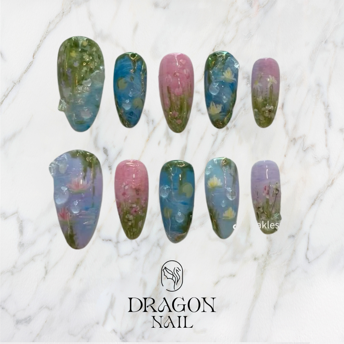 Luxury Pink Gold Floral 3D Charm Elegant Press On Nails