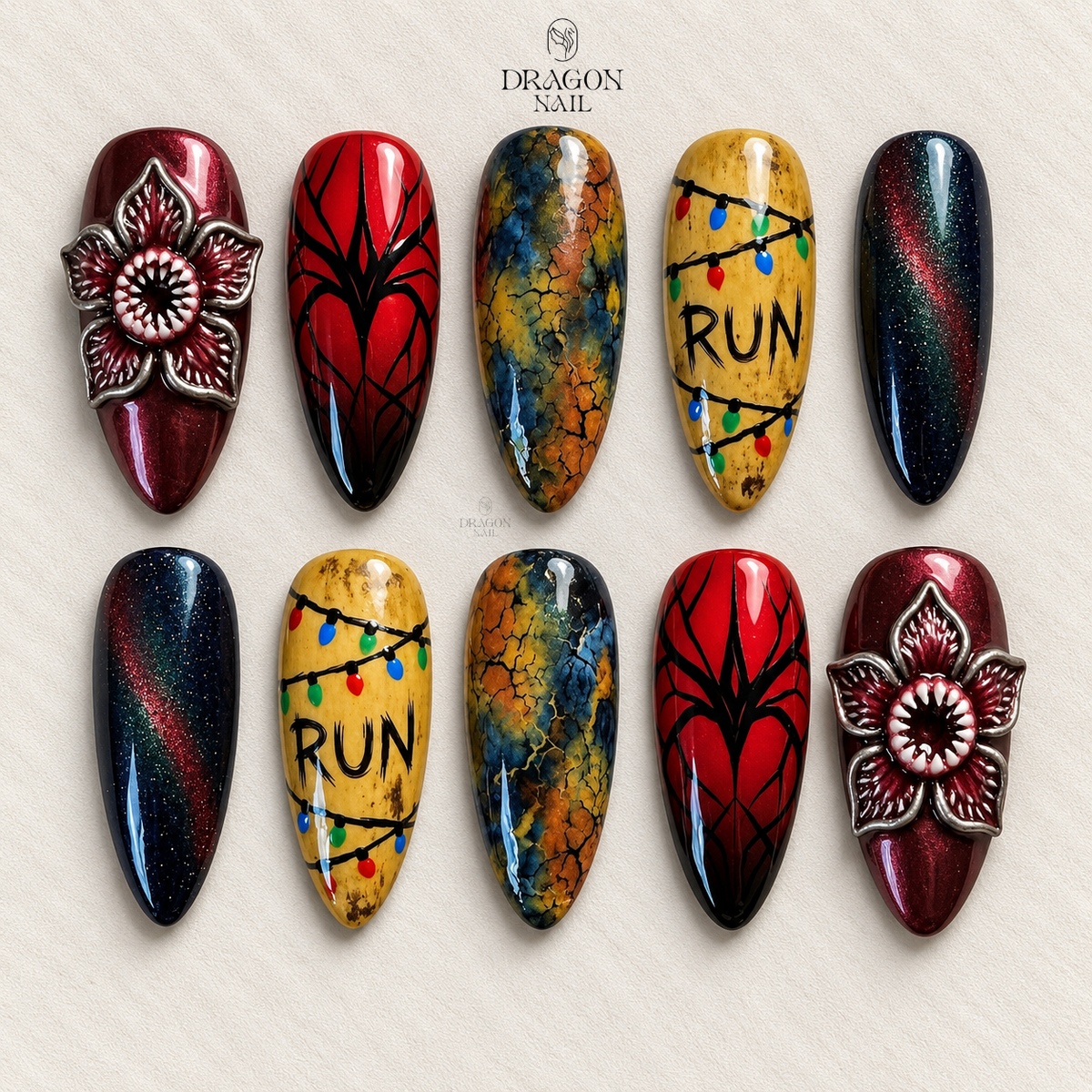 Retro Supernatural Monster Dark Fantasy Press On Nails