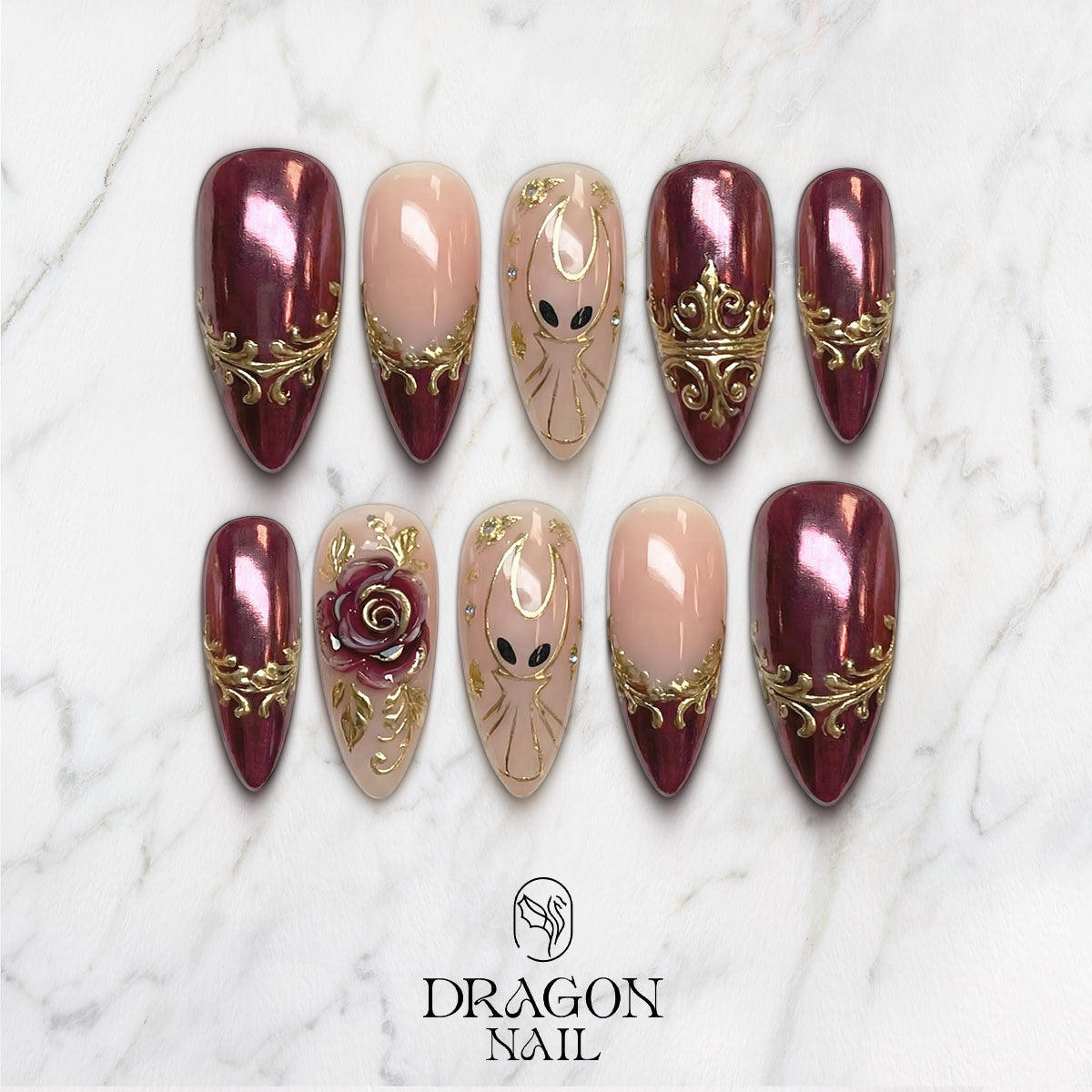 Elegant Burgundy Gold Butterfly