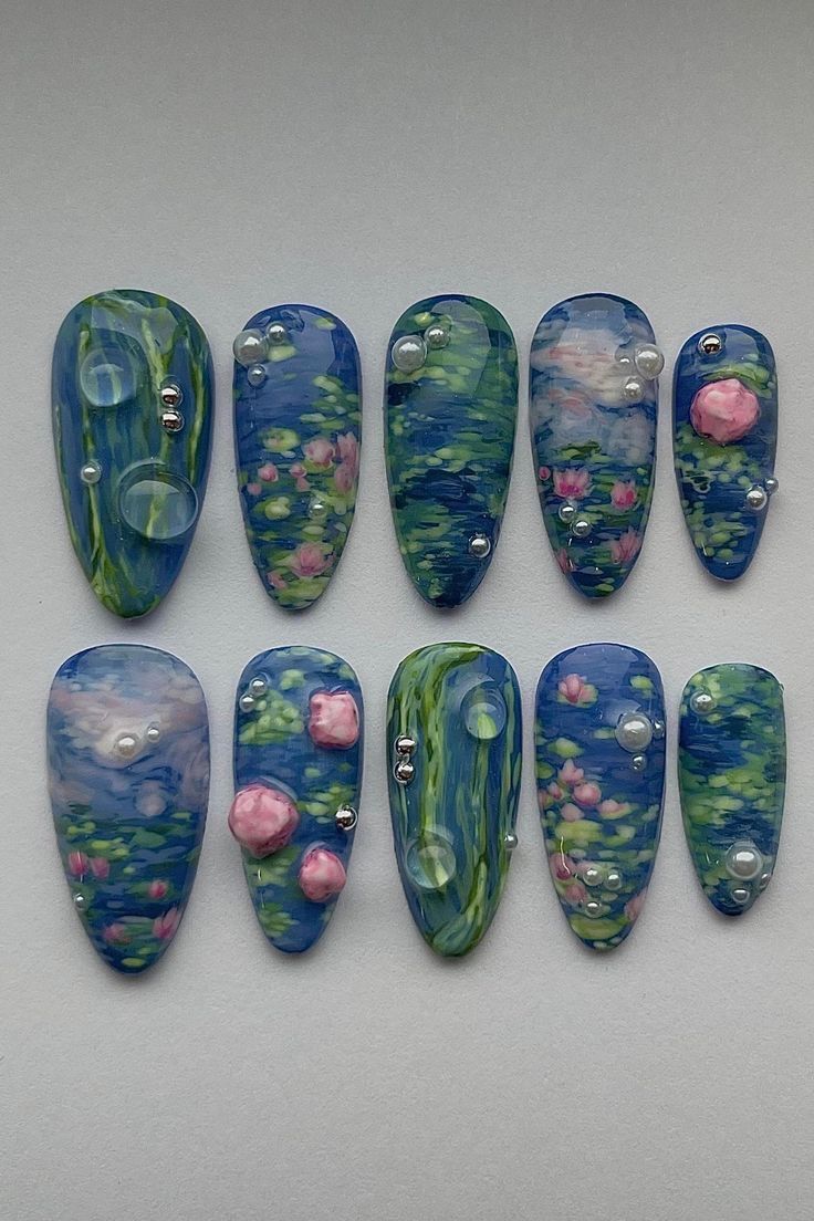 Pink Red Heart 3D Glossy Romantic Press On Nails