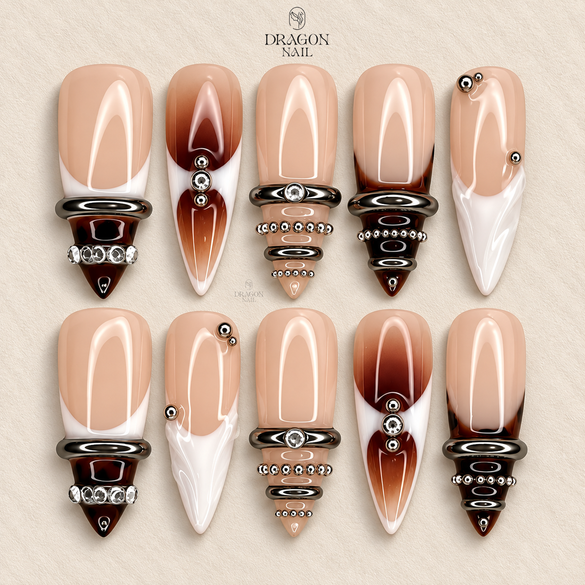 3D Sculptural Jewelry Press On Nails