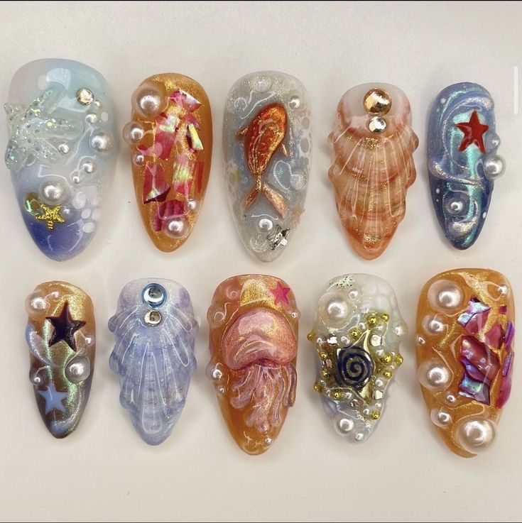 Strawberry Coquette Lace Bow Pastel 3D Charm Press On Nails