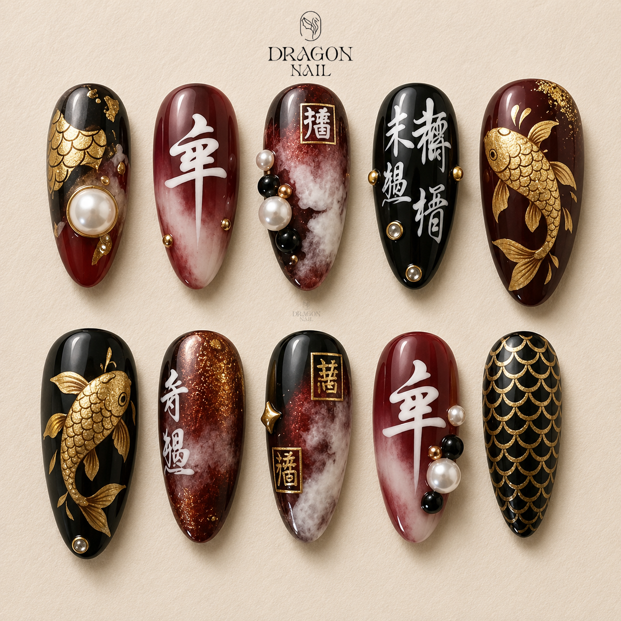 Luxurious Dark Gothic Press On Nails