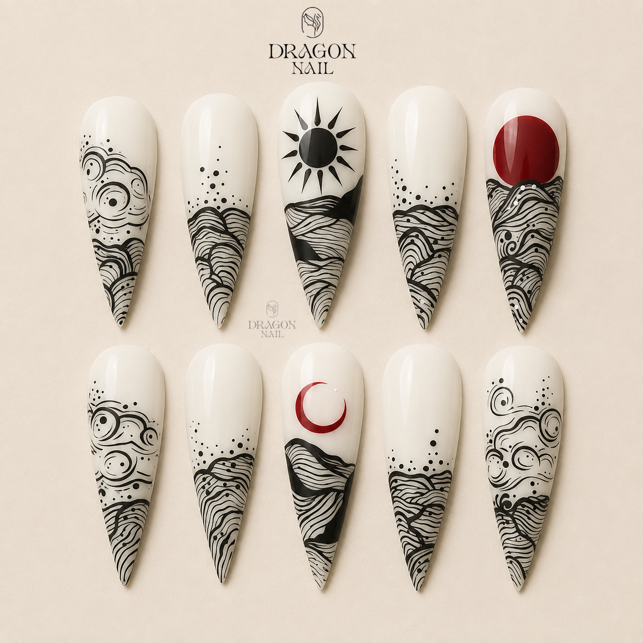 Liquid Chrome Crimson Dark Aura Press On Nails