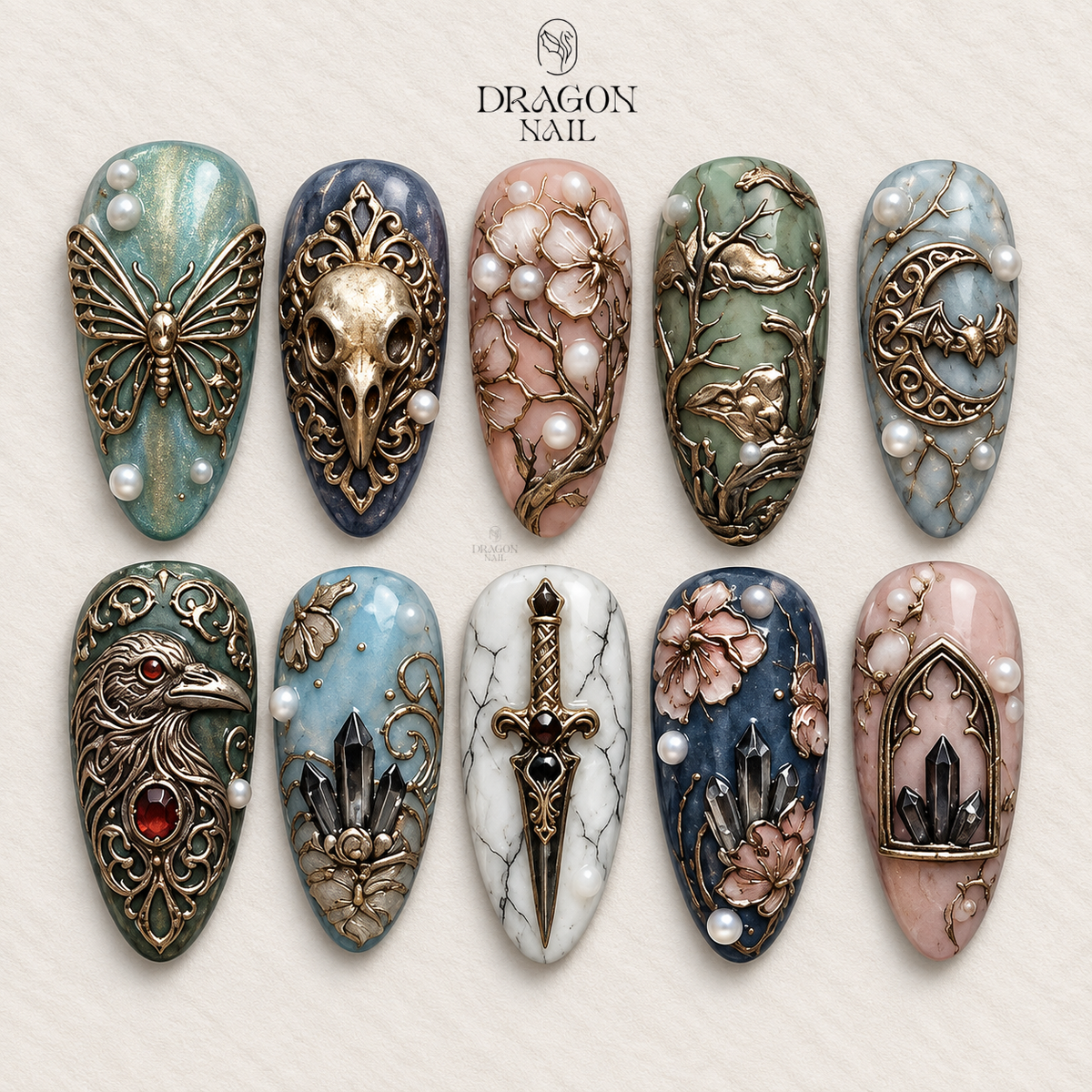 Abstract Sculptural Bold Artistic Avant Style Press On Nails