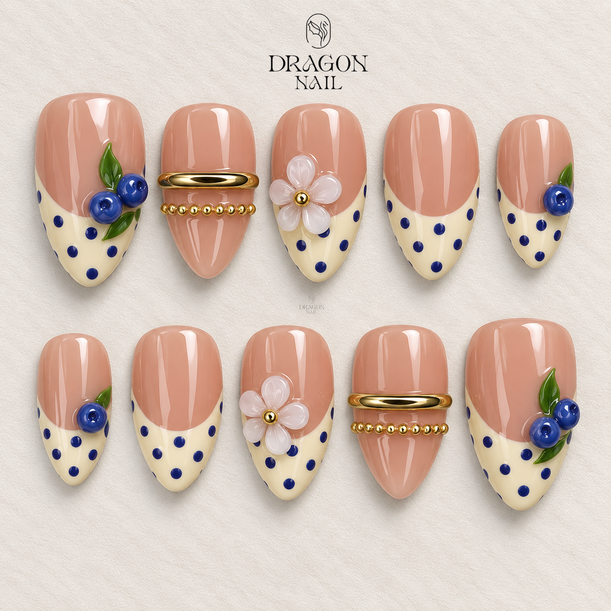 Blueberry Garden Summer Press On Nails