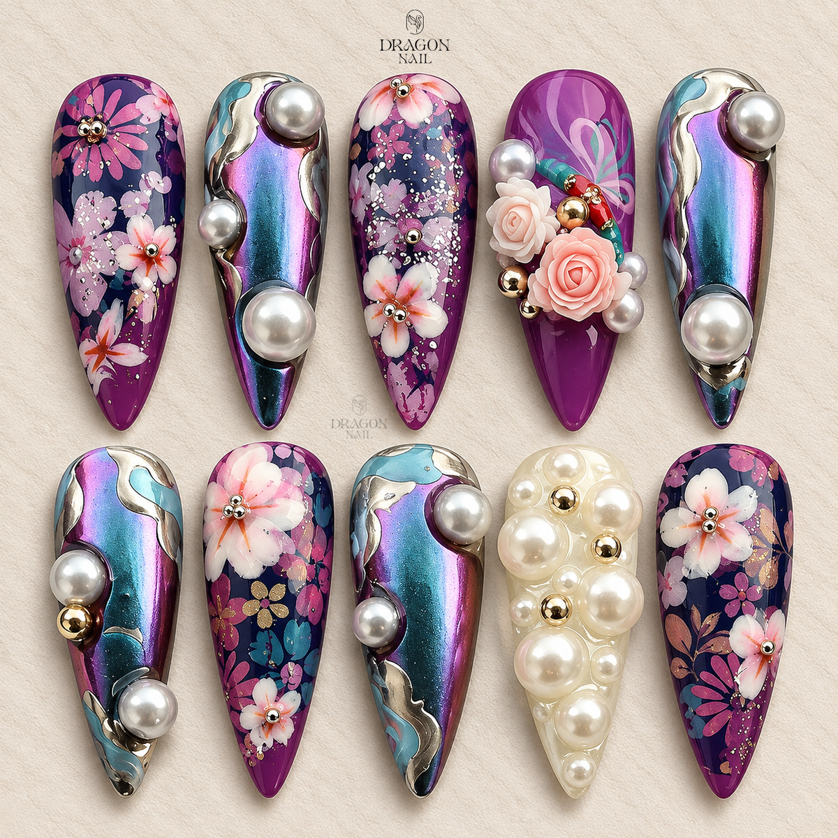Blush Floral Elegance Press On Nails