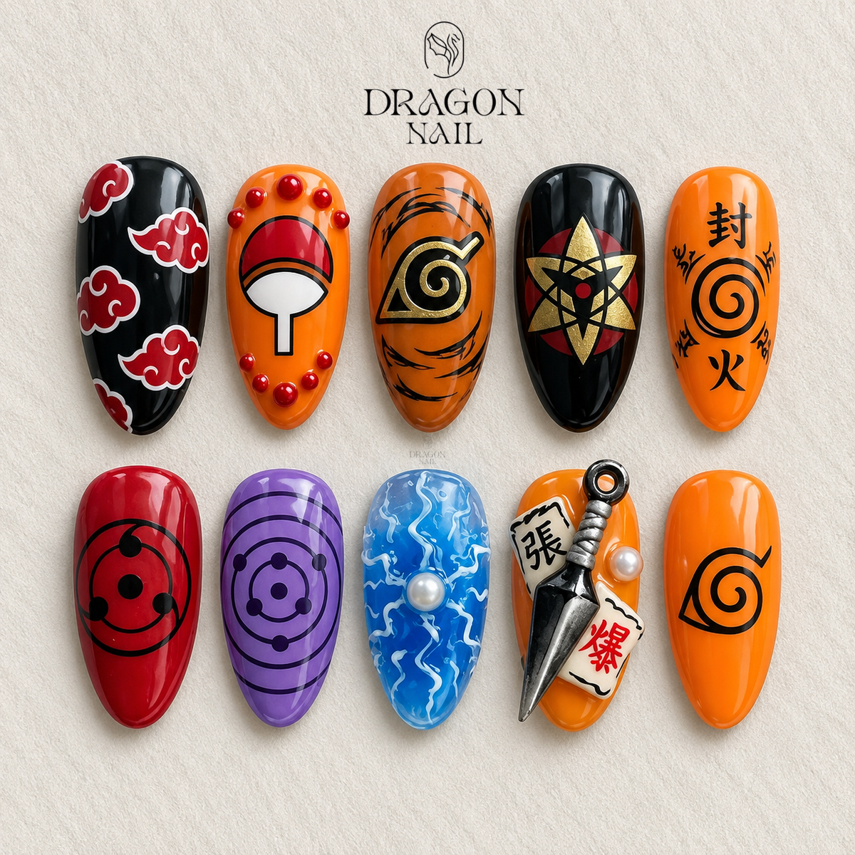 Bold Fiery Warrior Press On Nails