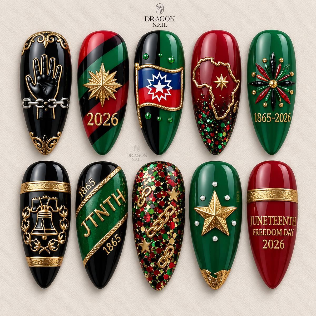 Bold Heritage Celebration Press On Nails