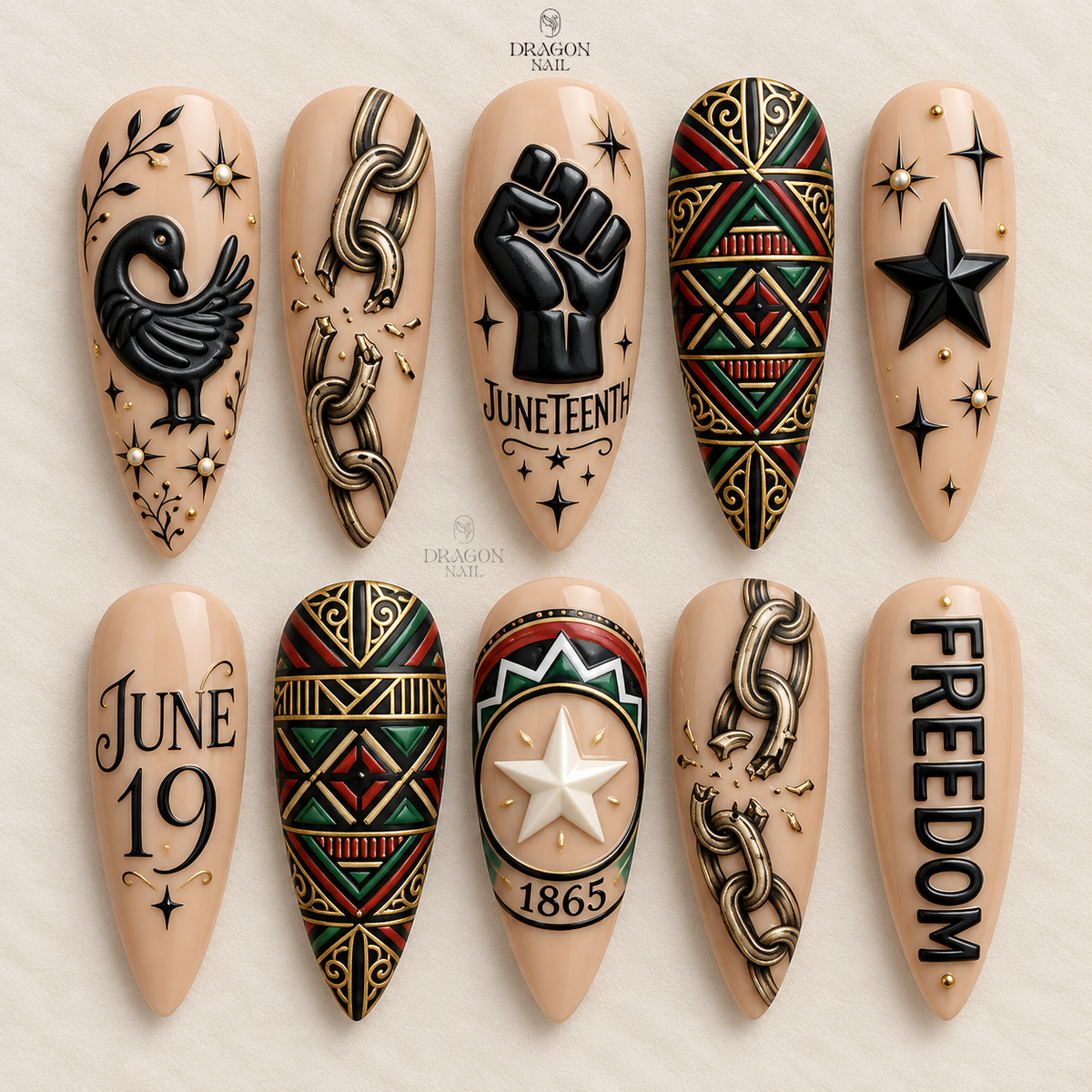 Bold Heritage Statement Press On Nails