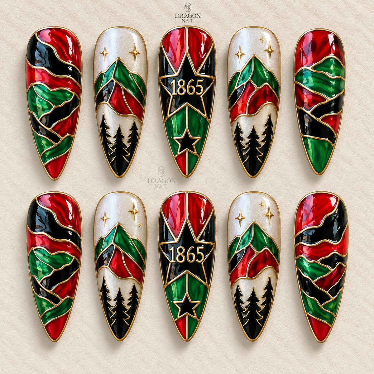 Bold Mountain Landscape Press On Nails