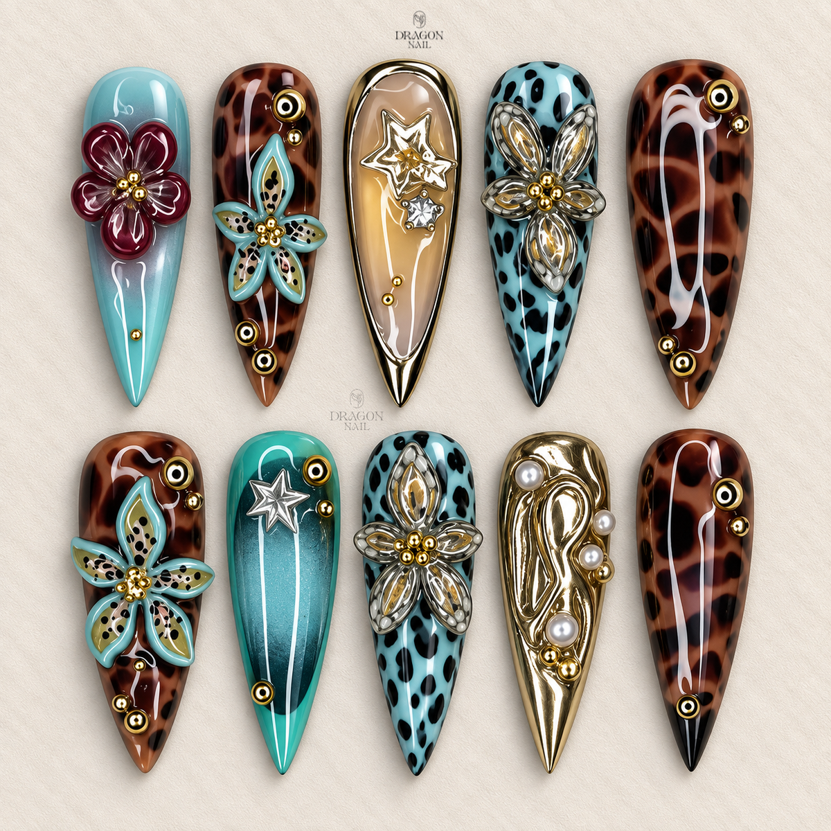 Botanical Garden Press On Nails