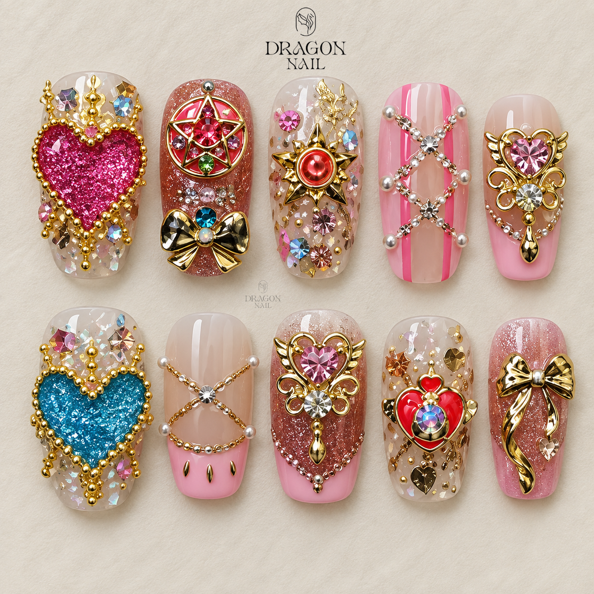 Celestial Moon Elegance Press On Nails