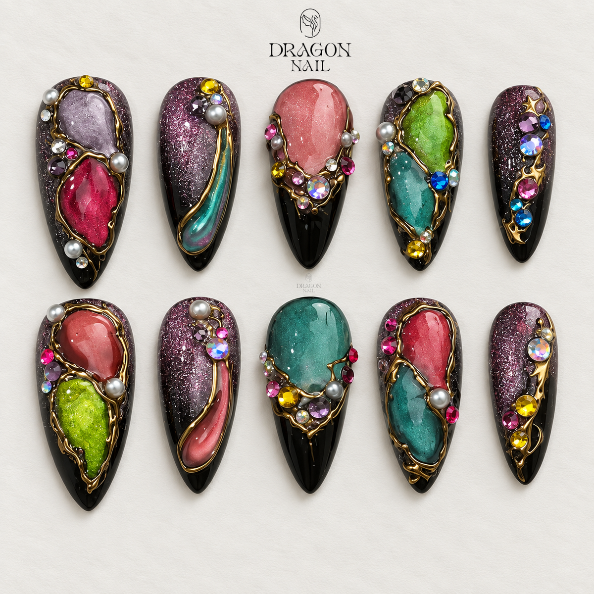 Celestial Crystal Blossom Press On Nails