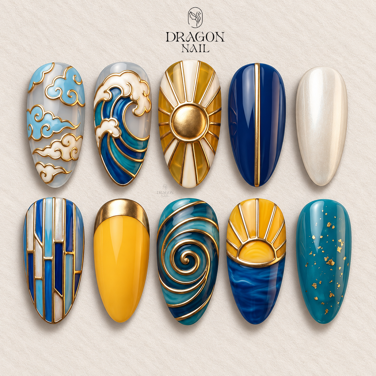 Celestial Ocean Wave Press On Nails