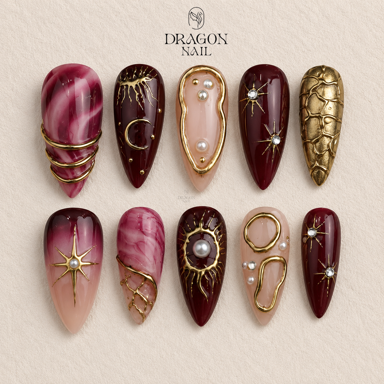 Colorful Cat Eye Metallic Press On Nails