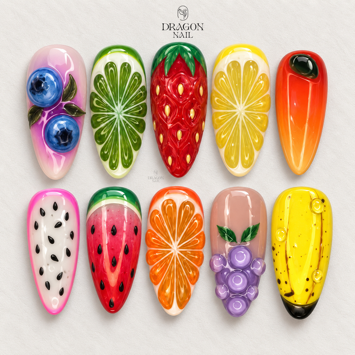 Colorful Fruit Fresh Summer Cute Press On Nails