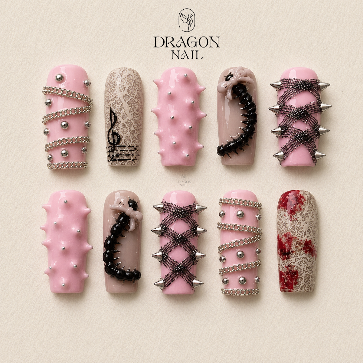 Crimson Drip Gothic Press On Nails