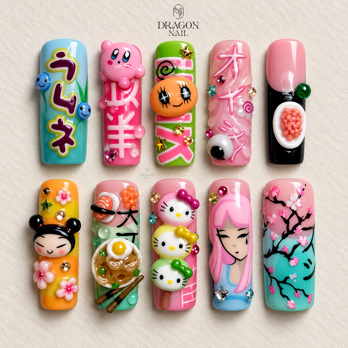 Cute Kawaii Fantasy Press On Nails