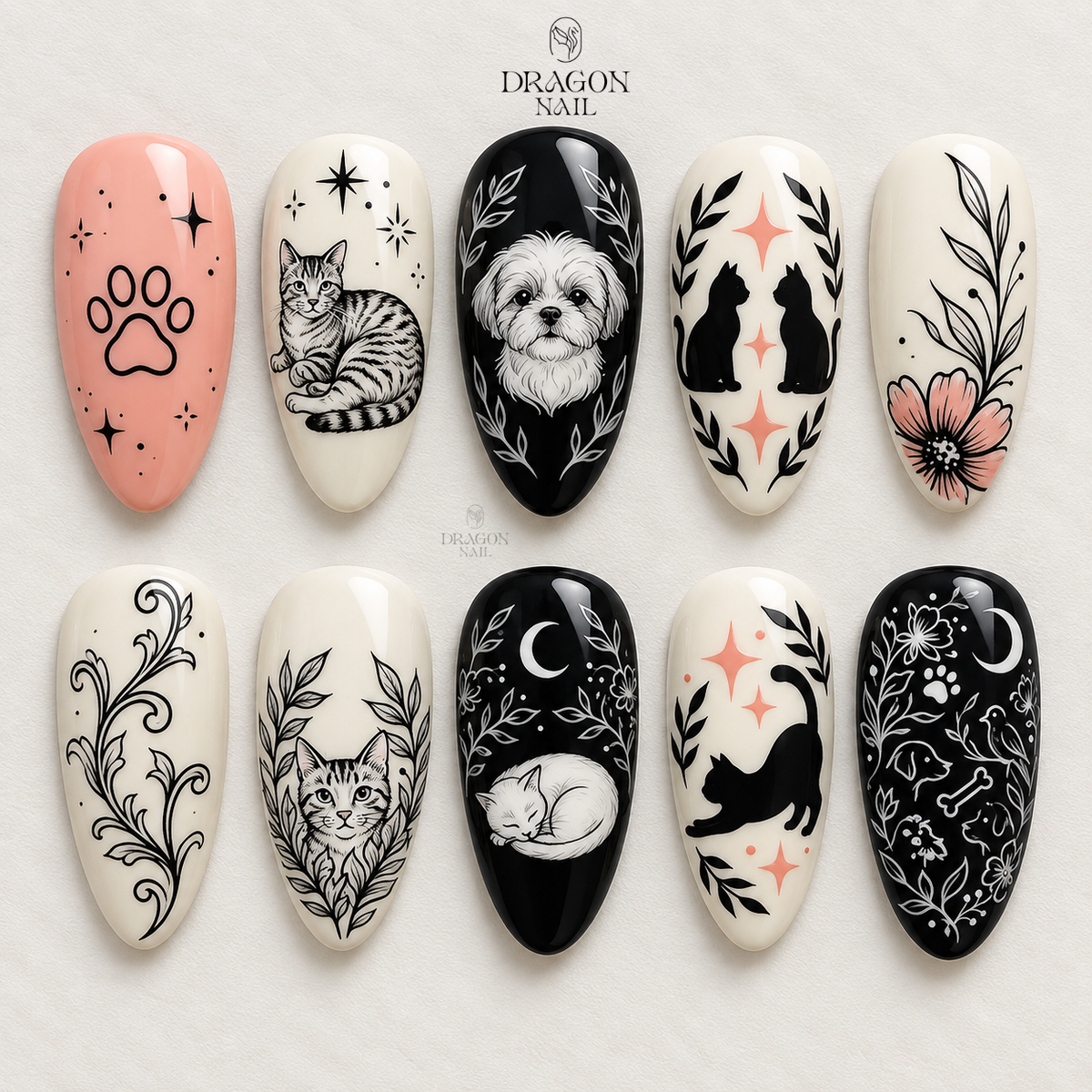 Cute Paw Friends Press On Nails