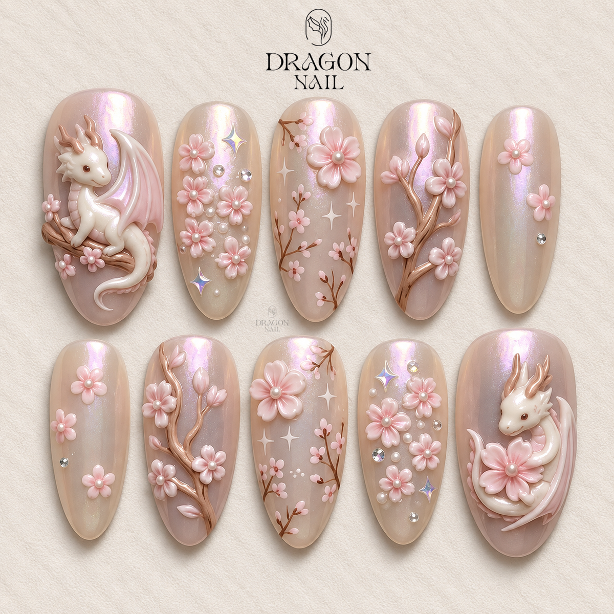 Cute Fantasy Blossom Press On Nails