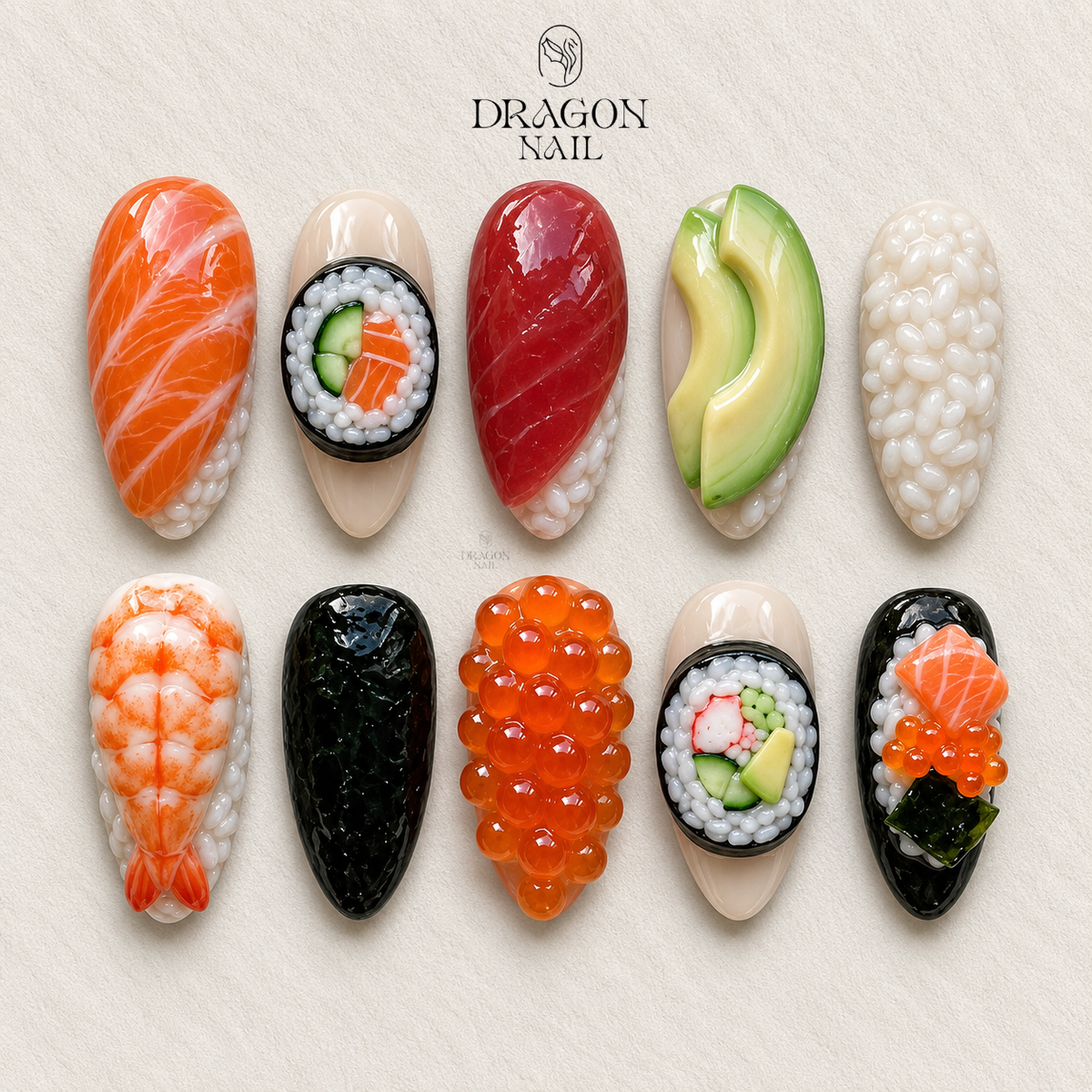 Cute Food Inspired 3D Press On Nails