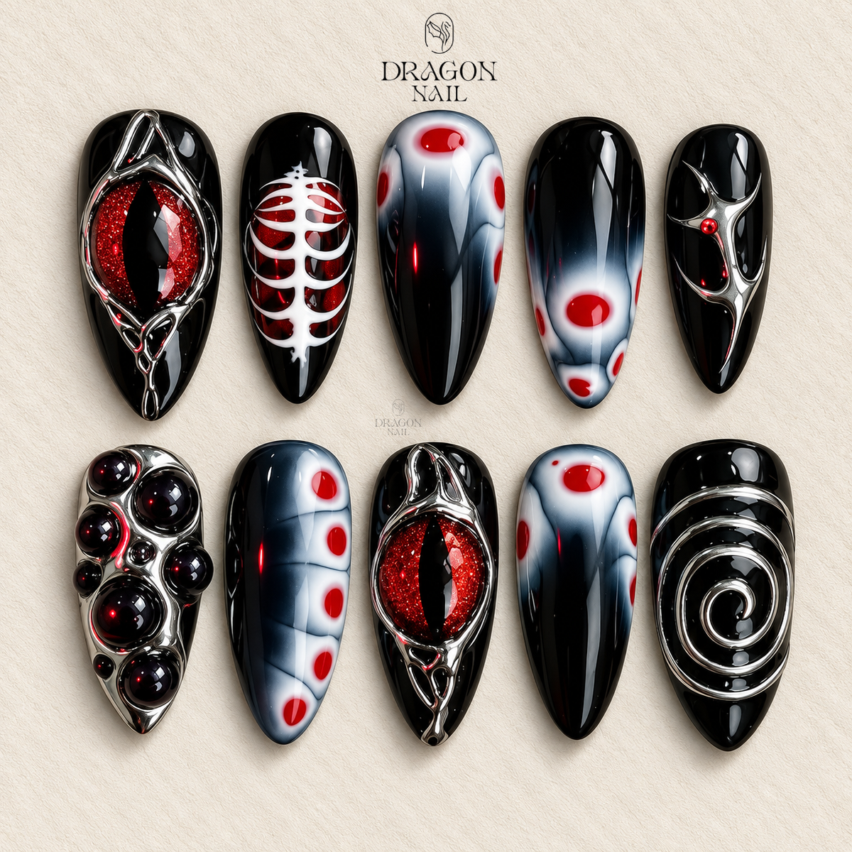 Dark Mystical Statement Press On Nails