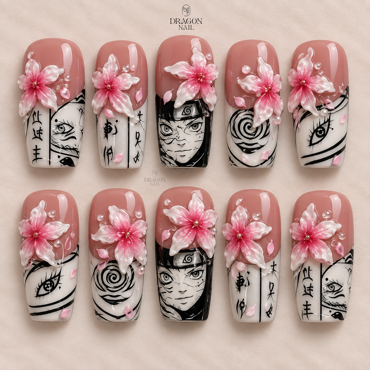 Dark Floral Gothic Press On Nails
