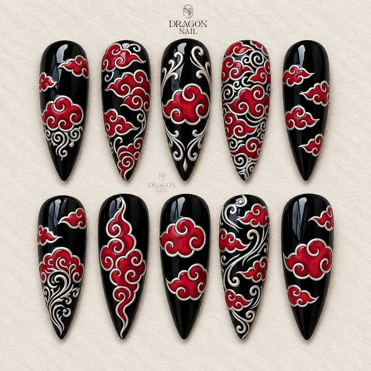 Dark Gothic Portrait Press On Nails