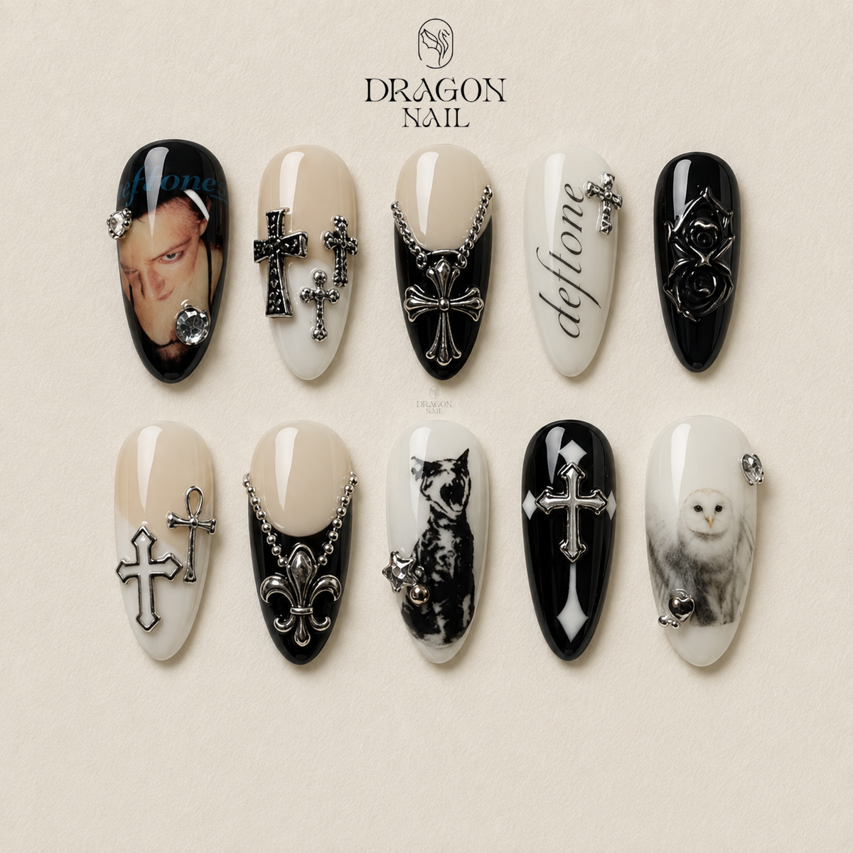 Dark Grunge Alternative Press On Nails
