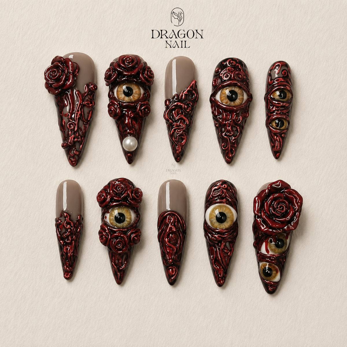 Dark Horror Gothic Press On Nails