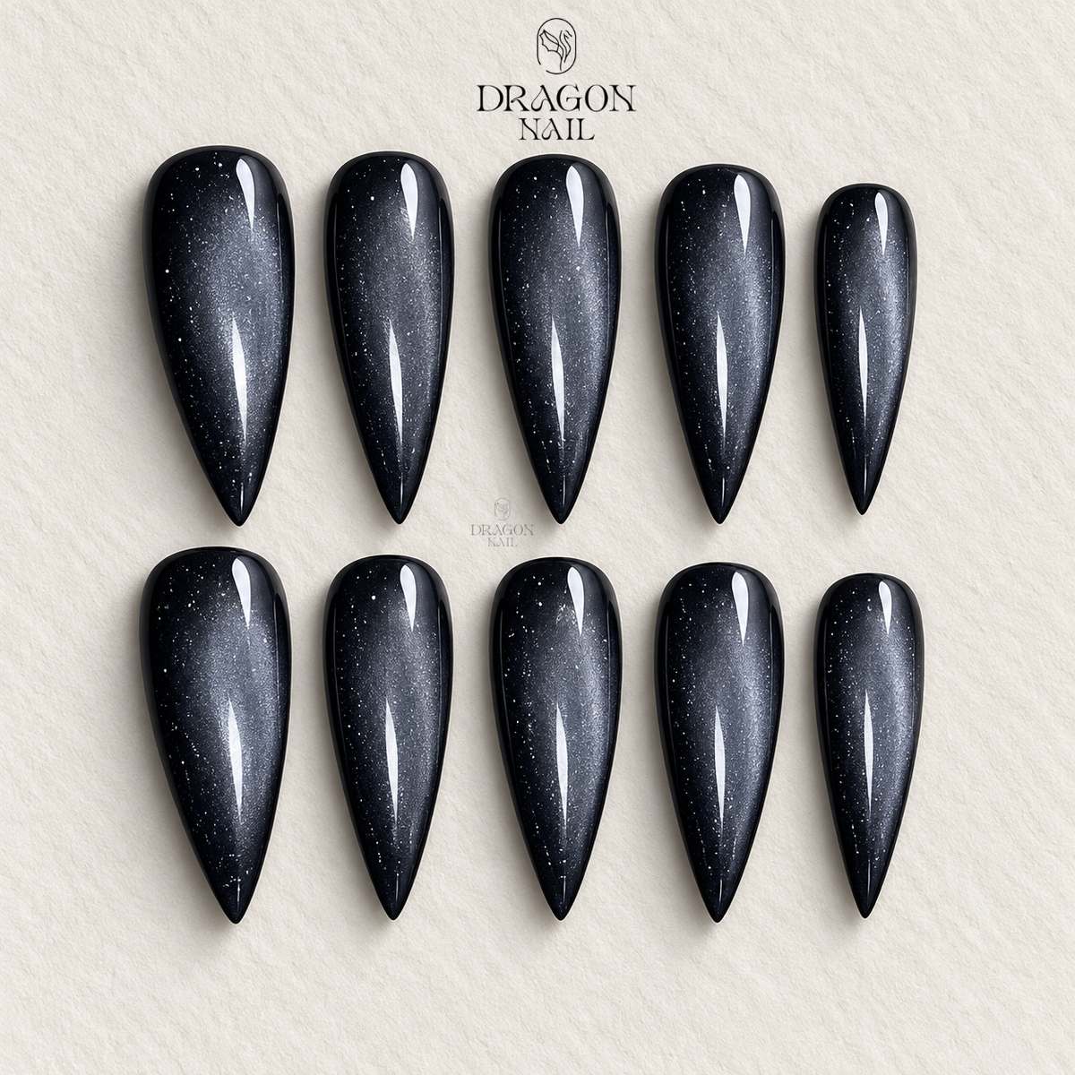 Dark Pearl Luxury Stiletto Press On Nails