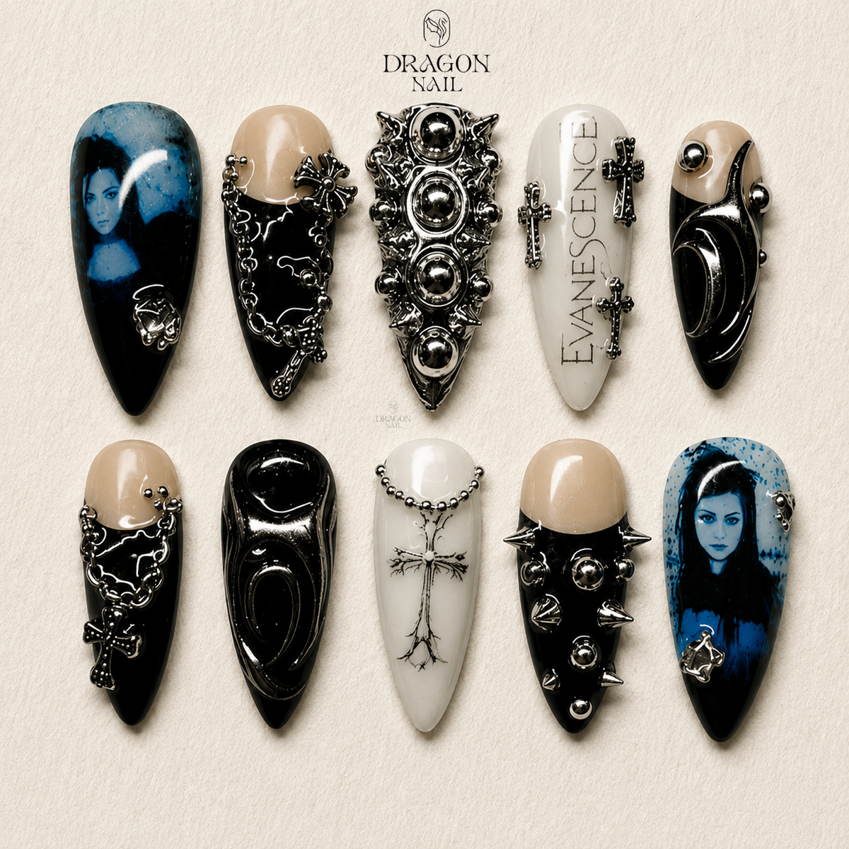 Dark Romantic Gothic Press On Nails