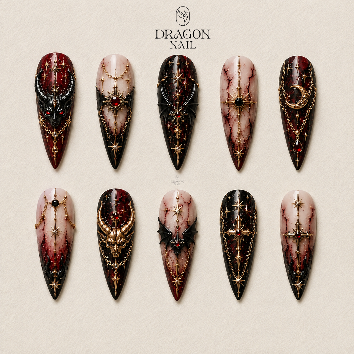Dark Royal Gothic Elegance Press On Nails
