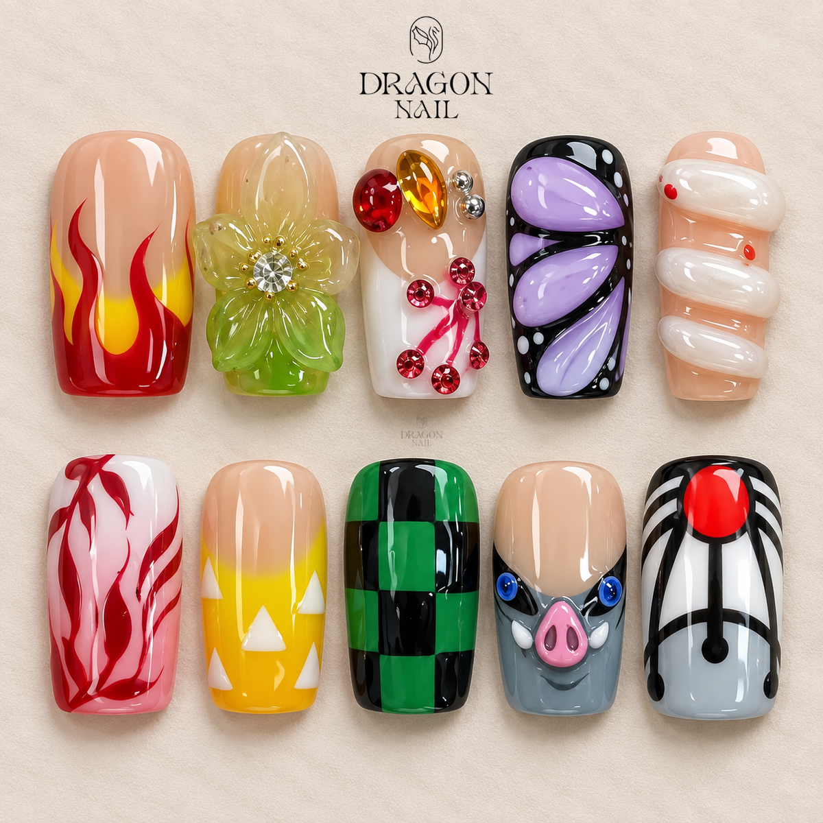 Demon Slayer Anime Vibe Press on nail