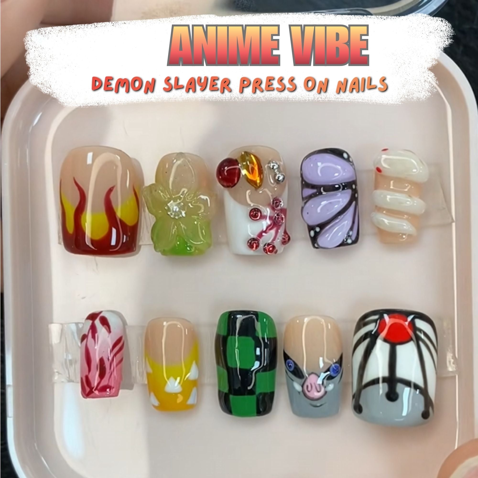 Demon Slayer Anime Vibe Press on nail