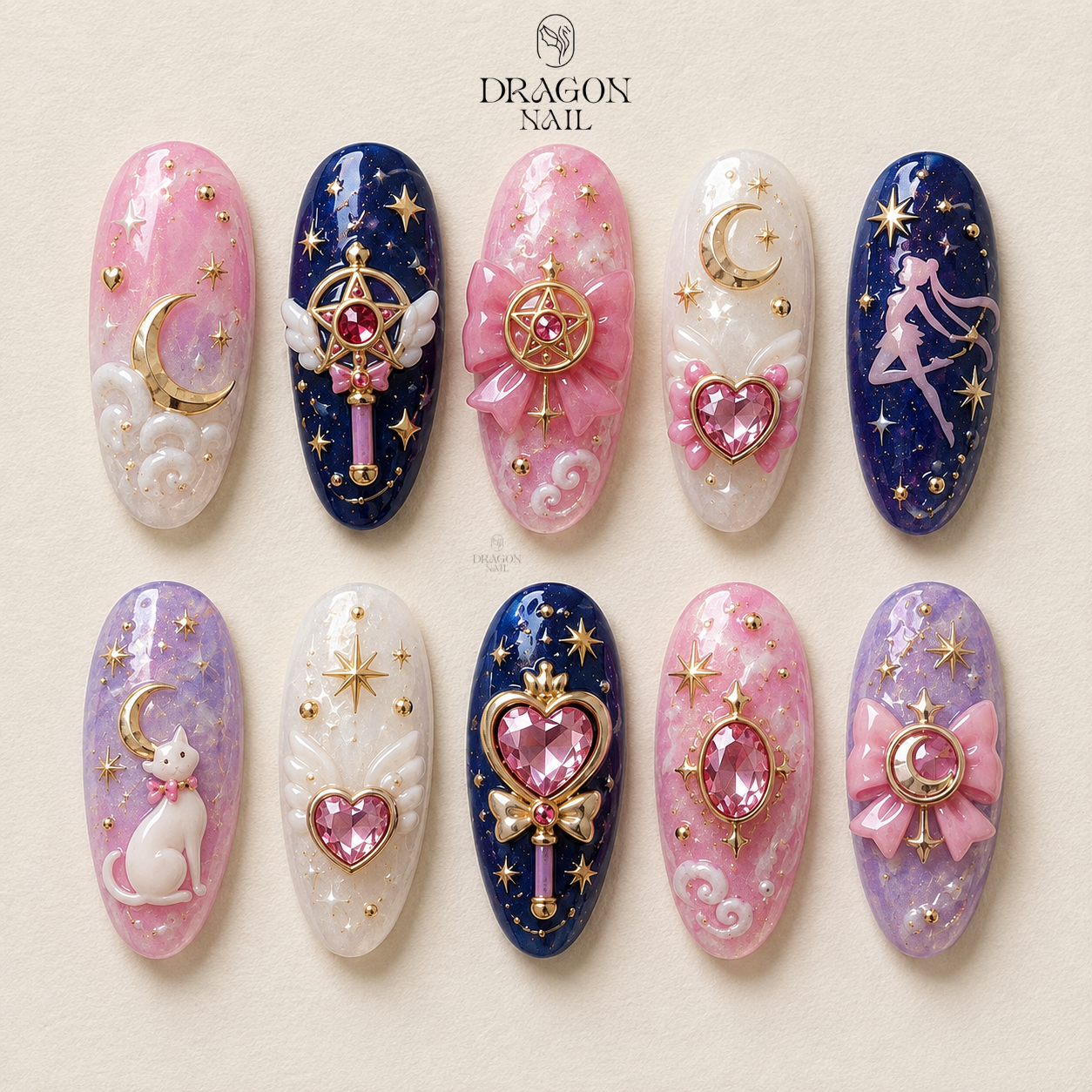 Dreamy Celestial Star Press On Nails