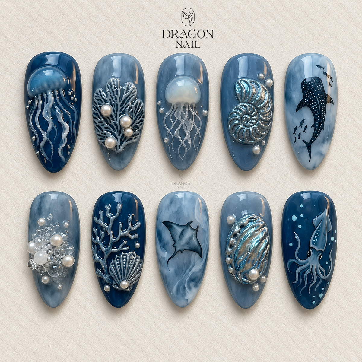 Dreamy Underwater Glow Press On Nails