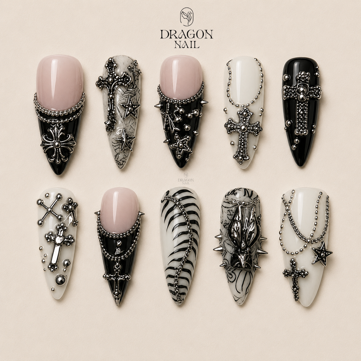 Edgy Chain Creature Press On Nails