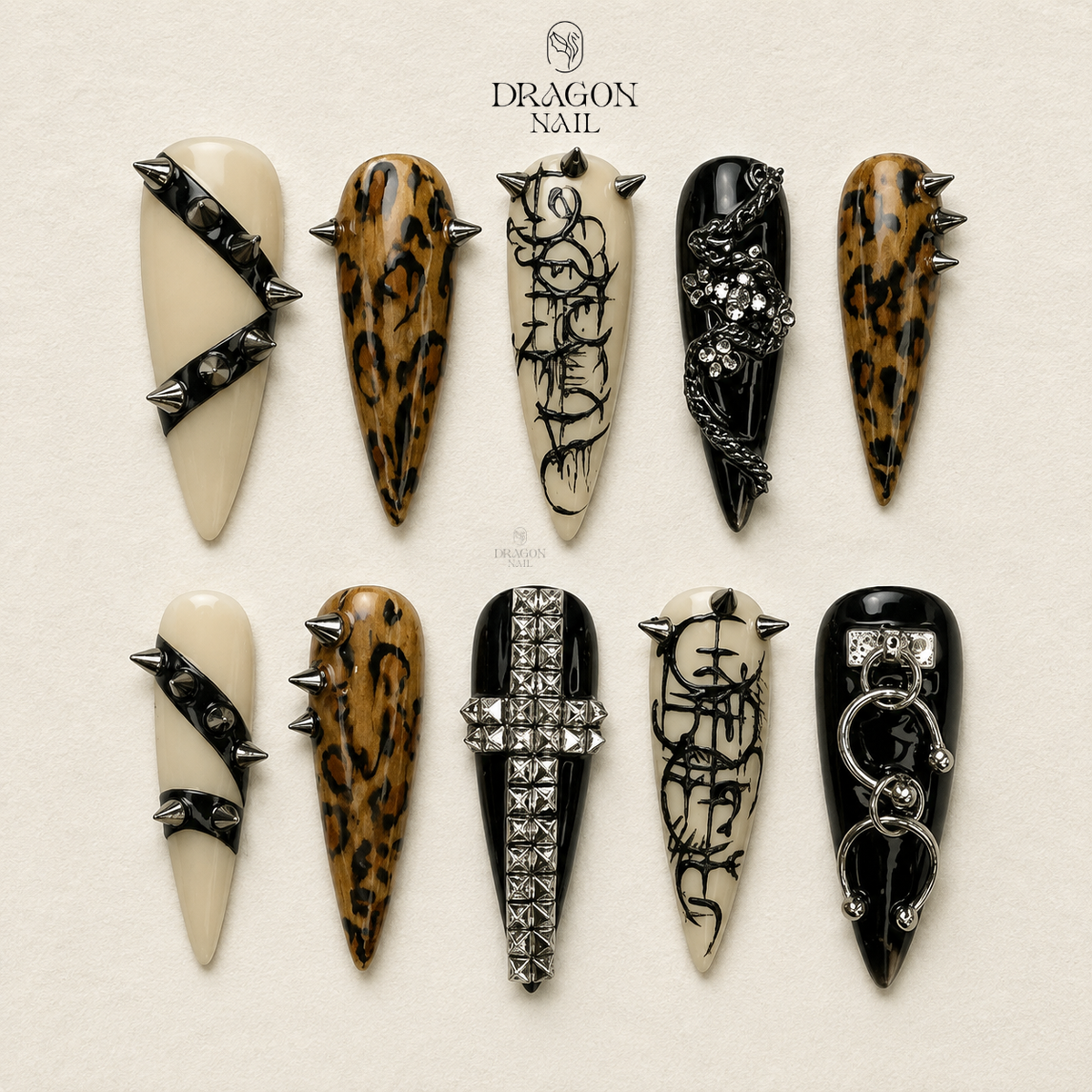 Edgy Punk Stiletto Press On Nails