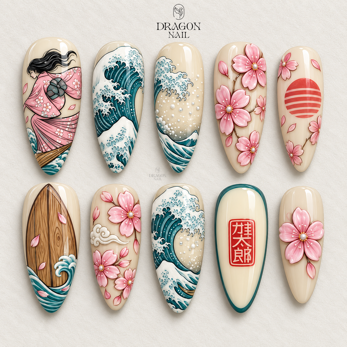 Elegant Cultural Art Press On Nails