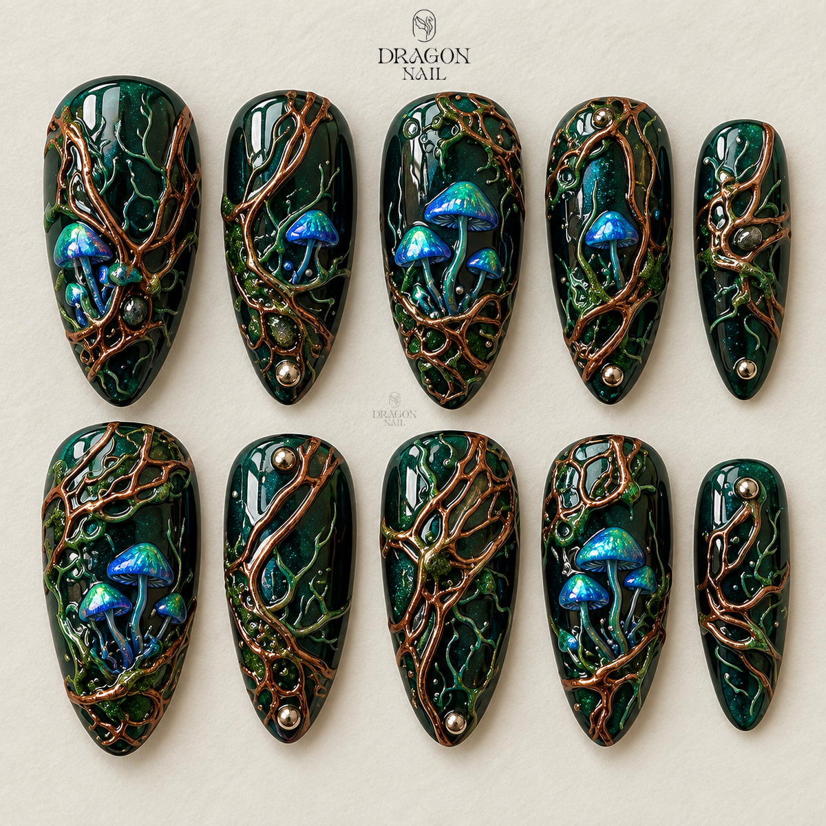 Elegant Dark Fantasy Press On Nails