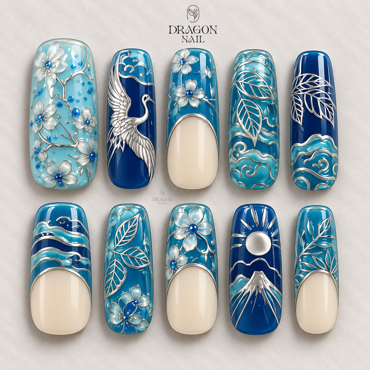 Elegant Enamel Inspired Press On Nails