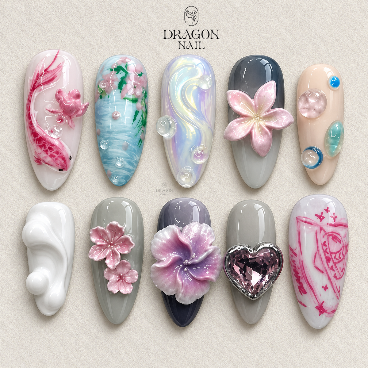 Elegant Floral Fantasy Press On Nails