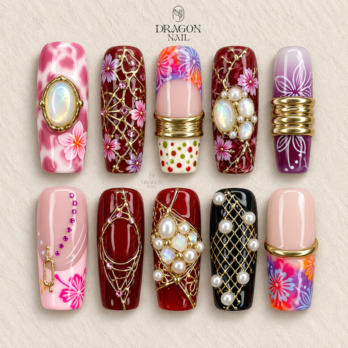 Elegant Spring Blossom Press On Nails