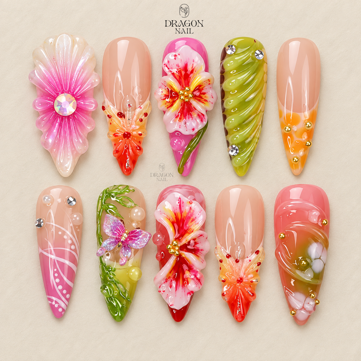 Elegant Vintage Garden Press On Nails