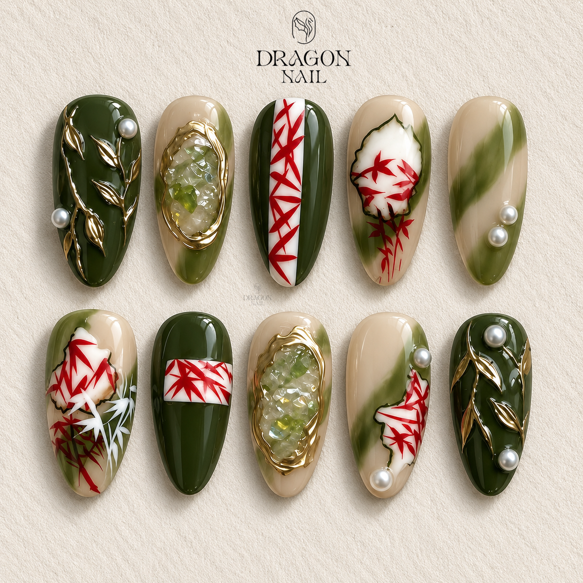 Elegant Wind Garden Press On Nails