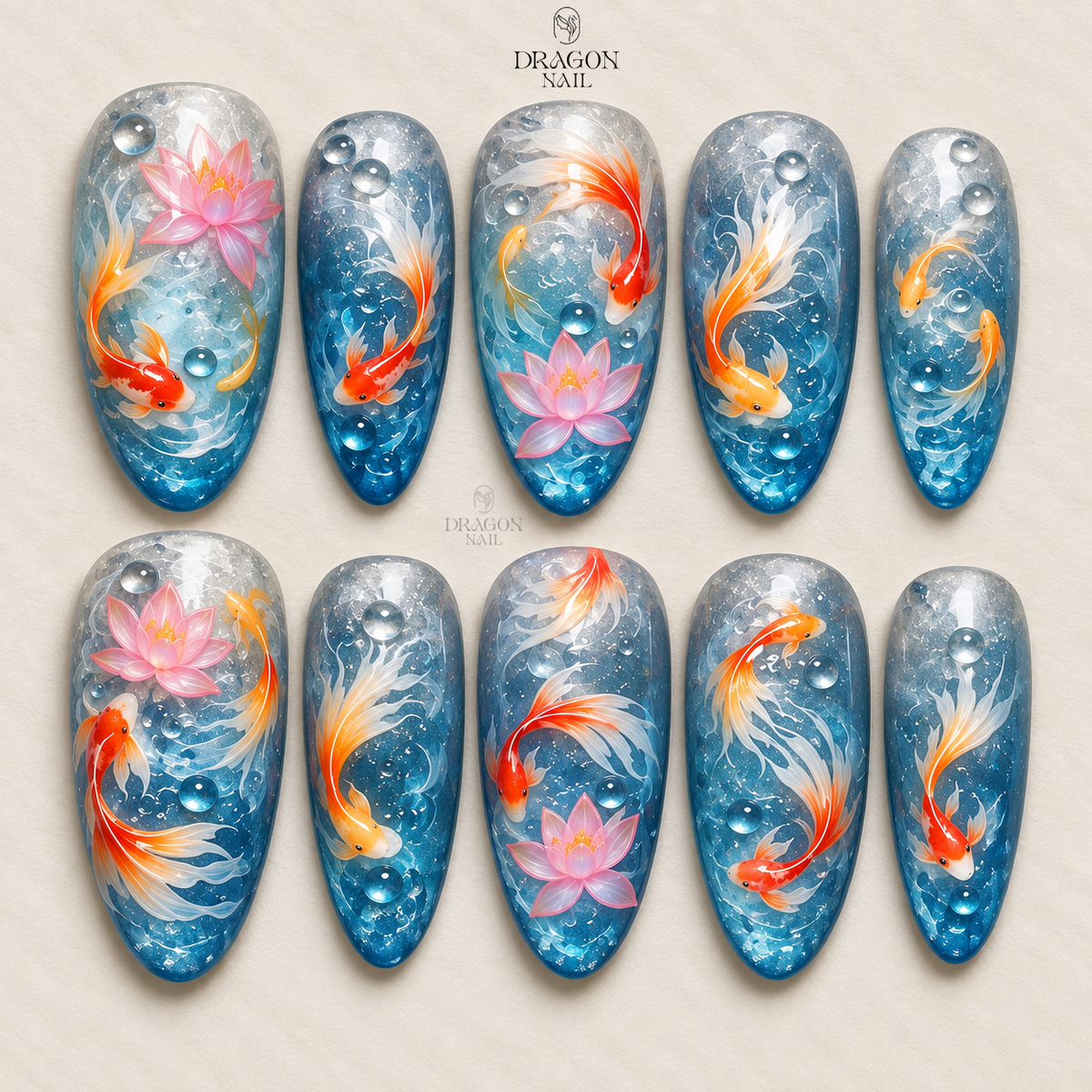 Elegant Blue Cat Eye Press On Nails